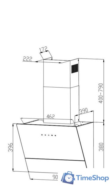 Кухонная вытяжка Grand Lester GC 90 (черный) - Изображение №8 — Интернет-магазин Time-Shop