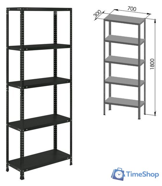Стеллаж Brabix Ms Kd-185/30/70-5 291267 - Изображение №5 — Интернет-магазин Time-Shop