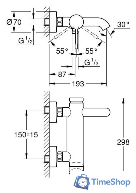 Смеситель Grohe Essence 33624Dl1 - Изображение №2 — Интернет-магазин Time-Shop