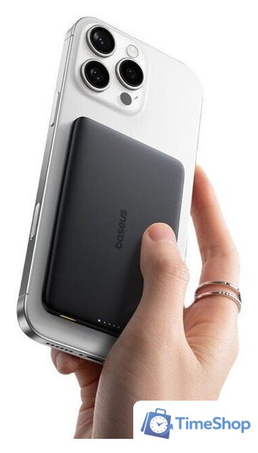 Внешний аккумулятор Baseus PicoGo AM41 Ultra-Slim Magnetic Power Bank 5000mAh (черный) - Изображение №3 — Интернет-магазин Time-Shop