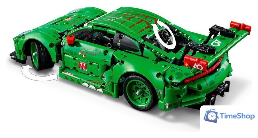 Конструктор LEGO Technic 42224 Porsche 911 GT3 R REXY AO - Изображение №6 — Интернет-магазин Time-Shop