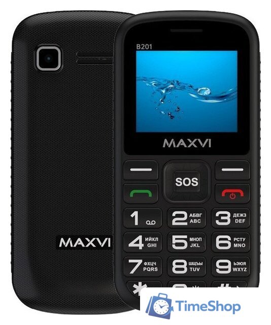 Кнопочный телефон Maxvi B201 (черный) - Изображение №1 — Интернет-магазин Time-Shop
