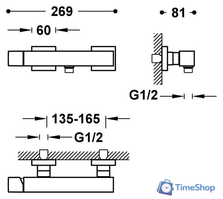 Смеситель Tres Cuadro 00716703Or - Изображение №2 — Интернет-магазин Time-Shop