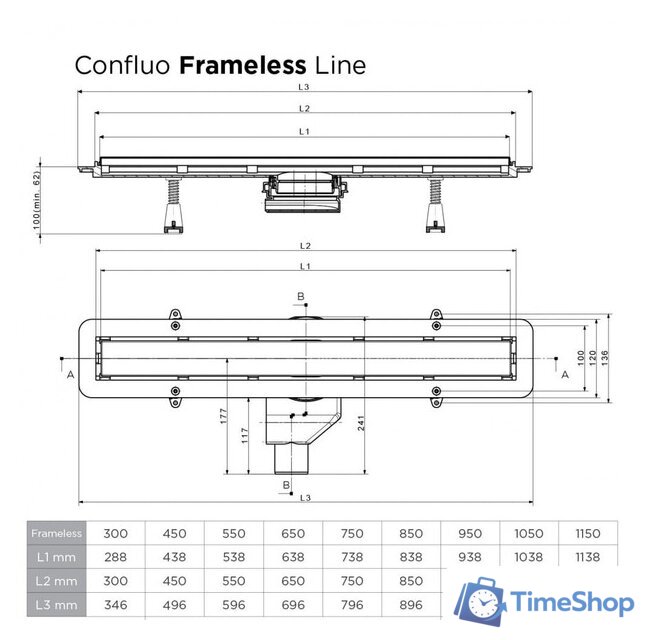 Трап/канал Pestan Confluo Frameless Line 850 241324 13701233 - Изображение №12 — Интернет-магазин Time-Shop