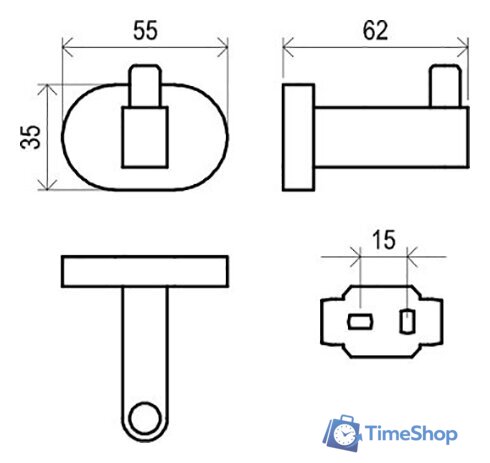 Крючок для ванны Ravak X07P320 - Изображение №2 — Интернет-магазин Time-Shop