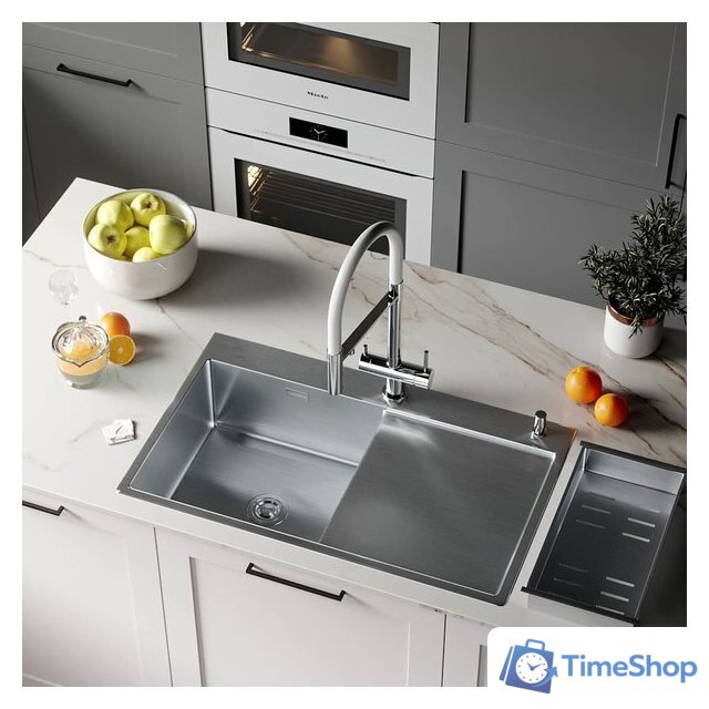 Кухонная мойка Roxen Vespa 560230-70L сатин (с коландером и дозатором) - Изображение №2 — Интернет-магазин Time-Shop