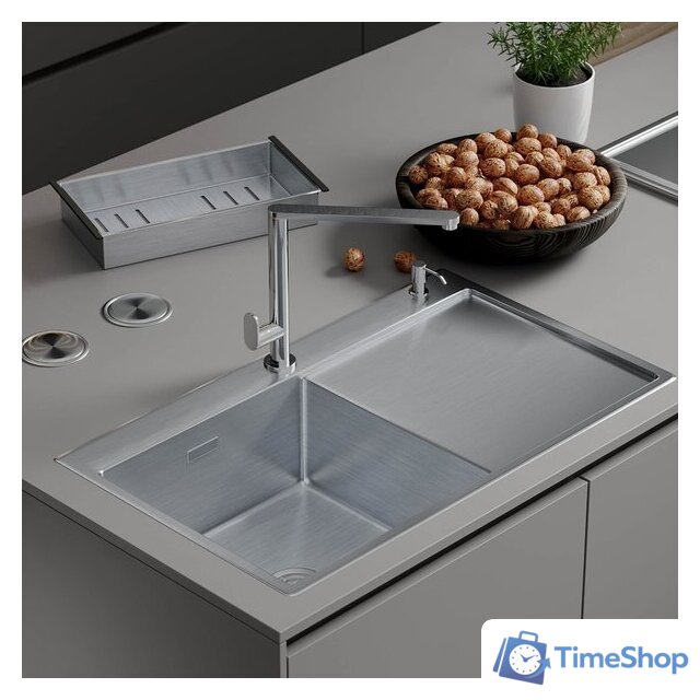 Кухонная мойка Roxen Vespa 560230-70L сатин (с коландером и дозатором) - Изображение №1 — Интернет-магазин Time-Shop