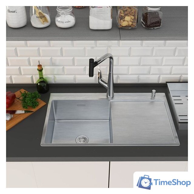Кухонная мойка Roxen Vespa 560230-70L сатин (с коландером и дозатором) - Изображение №3 — Интернет-магазин Time-Shop