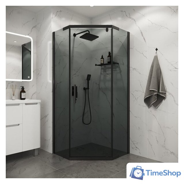 Душевой уголок Niagara Eco NG-1010-14DT 100x100x190 (черный/стекло тонированное) - Изображение №3 — Интернет-магазин Time-Shop
