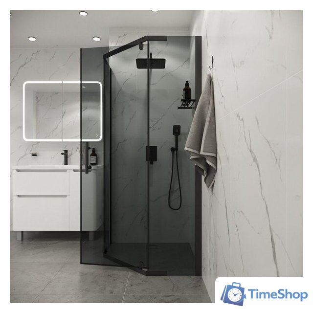 Душевой уголок Niagara Eco NG-1010-14DT 100x100x190 (черный/стекло тонированное) - Изображение №4 — Интернет-магазин Time-Shop