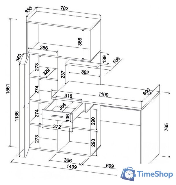 Стол Интерлиния Skill-06 (белый/белый) - Изображение №7 — Интернет-магазин Time-Shop
