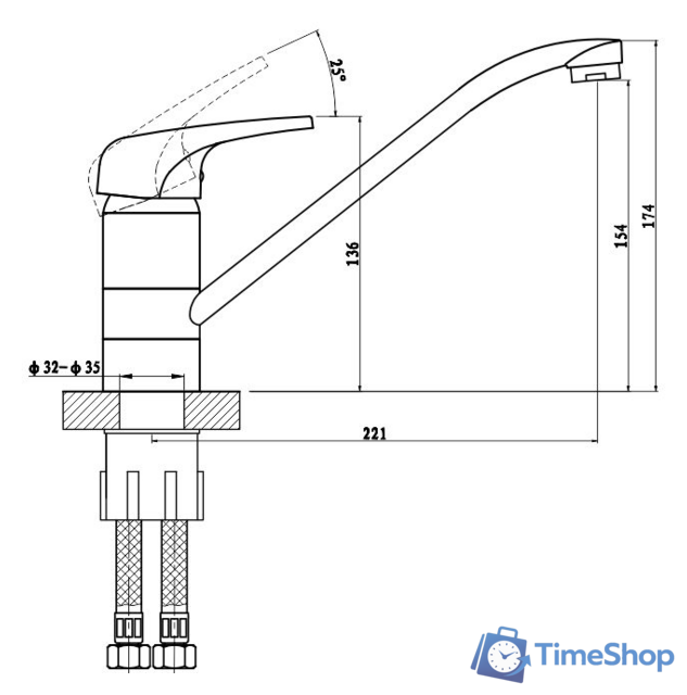 Смеситель Gross Aqua Optima 3509511C-G0146 - Изображение №2 — Интернет-магазин Time-Shop
