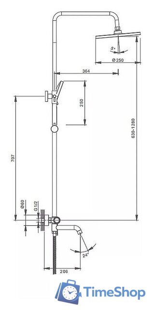 Душевая система  Splenka S03.24.06 - Изображение №2 — Интернет-магазин Time-Shop