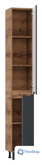  Onika Шкаф-пенал для ванной Айленд 30 403084 (графит/дуб крафт золотой) - Изображение №4 — Интернет-магазин Time-Shop