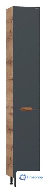  Onika Шкаф-пенал для ванной Айленд 30 403084 (графит/дуб крафт золотой) - Изображение №3 — Интернет-магазин Time-Shop