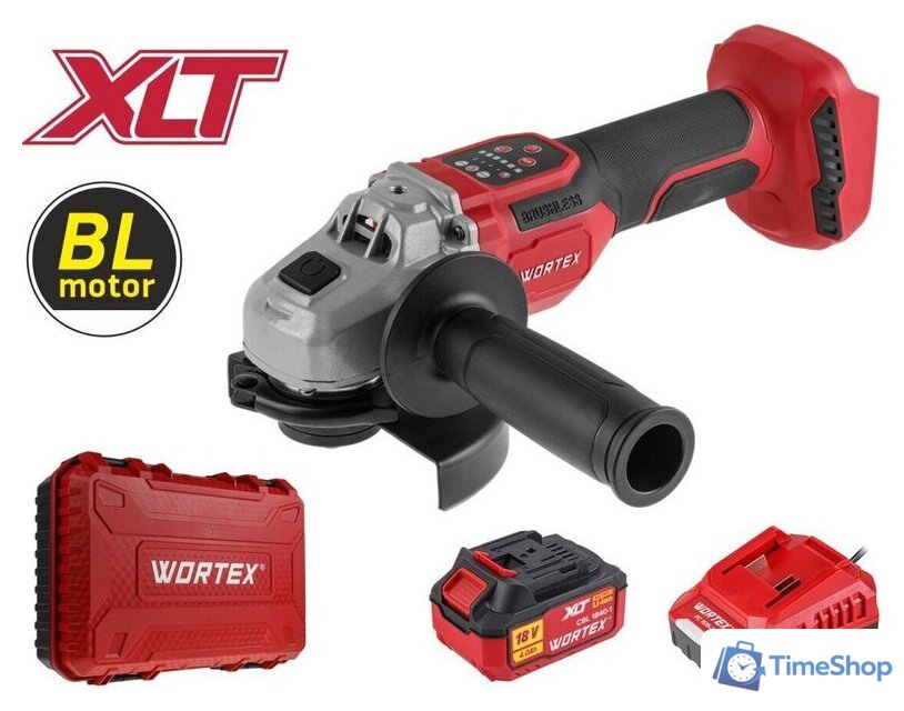 Угловая шлифмашина Wortex CAG 1812-2 SE SET 1334919 (с 1-им АКБ, кейс) - Изображение №1 — Интернет-магазин Time-Shop