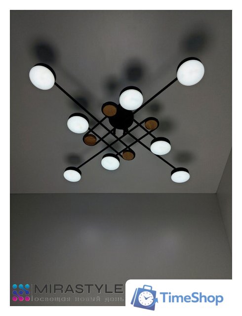 Припотолочная люстра Mirastyle SX-N-8996/8 BK - Изображение №12 — Интернет-магазин Time-Shop