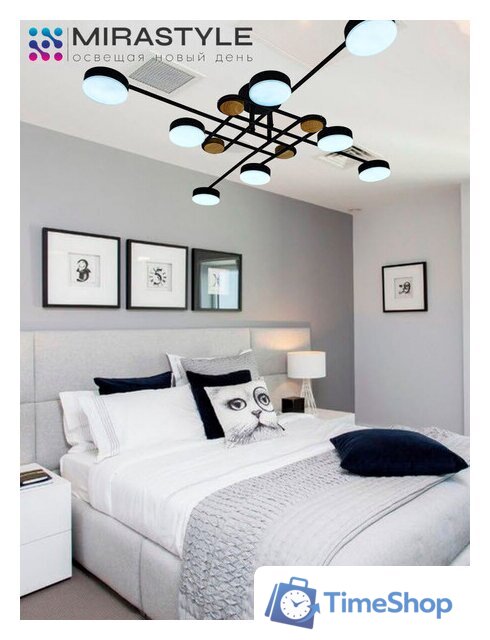 Припотолочная люстра Mirastyle SX-N-8996/8 BK - Изображение №5 — Интернет-магазин Time-Shop