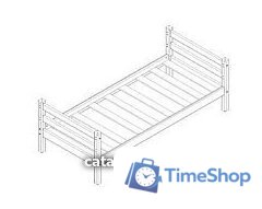 Кровать Мебельград Соня вариант 1 (массив сосны белый) - Изображение №2 — Интернет-магазин Time-Shop