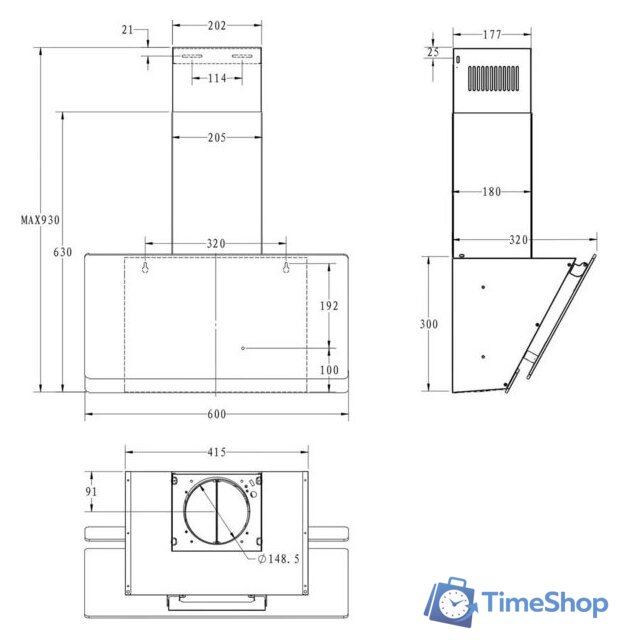 Кухонная вытяжка Candy CVXW64SB - Изображение №7 — Интернет-магазин Time-Shop