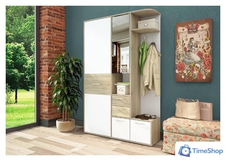 Стенка Stolline Диана СТЛ.279.01 (дуб сонома/белый) - Изображение №3 — Интернет-магазин Time-Shop