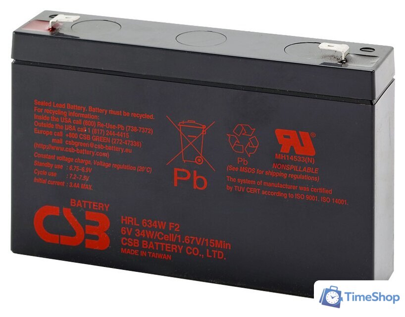 Аккумулятор для ИБП CSB Battery HRL634W F2 (6В/9 А·ч) - Изображение №1 — Интернет-магазин Time-Shop