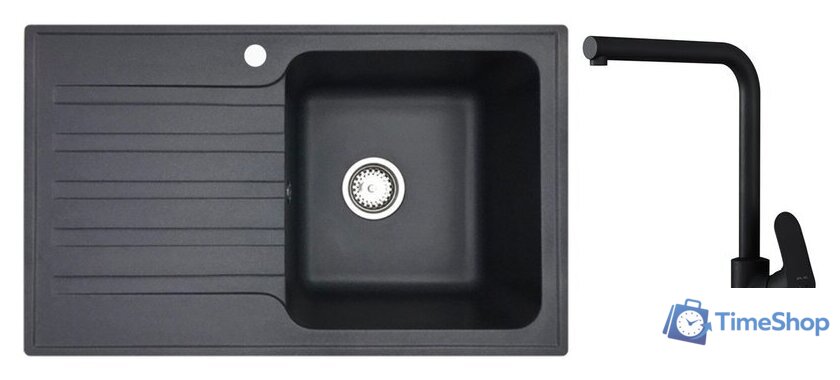 Кухонная мойка БелЭворс Styl R + Like F8005022 (черный) - Изображение №1 — Интернет-магазин Time-Shop