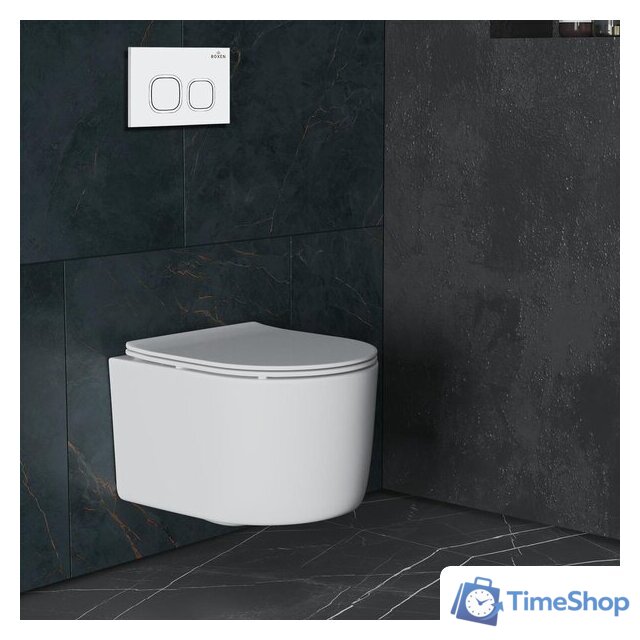 Унитаз подвесной Roxen Simple Compact в комплекте с инсталляцией StounFix Dual Fresh 6 в 1 916803 (кнопка: белый глянец) - Изображение №12 — Интернет-магазин Time-Shop