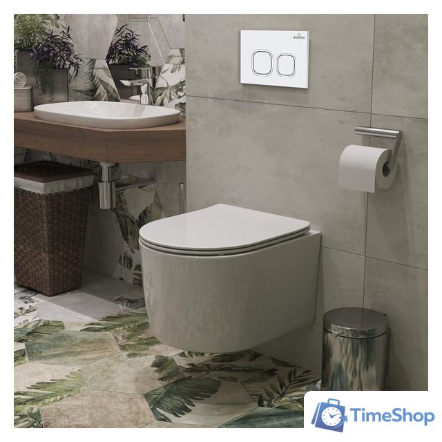 Унитаз подвесной Roxen Simple Compact в комплекте с инсталляцией StounFix Dual Fresh 6 в 1 916803 (кнопка: белый глянец) - Изображение №11 — Интернет-магазин Time-Shop