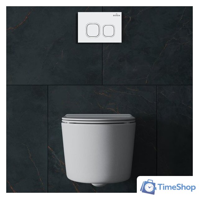 Унитаз подвесной Roxen Simple Compact в комплекте с инсталляцией StounFix Dual Fresh 6 в 1 916803 (кнопка: белый глянец) - Изображение №10 — Интернет-магазин Time-Shop
