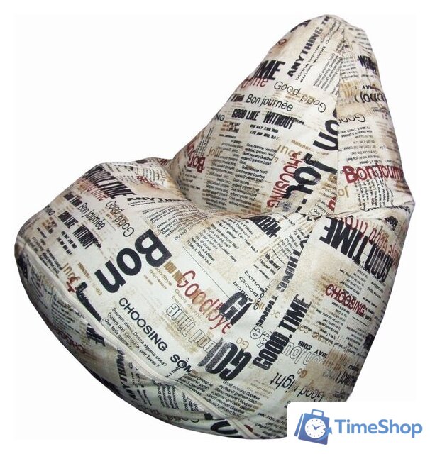 Кресло-мешок Flagman Груша Макси Г2.5-142 Gazeta (Milk) - Изображение №1 — Интернет-магазин Time-Shop
