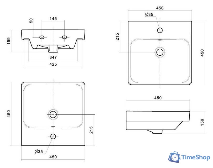  Акватон Тумба с умывальником Сканди 45 1A2516K0SD010+1WH501630 - Изображение №9 — Интернет-магазин Time-Shop