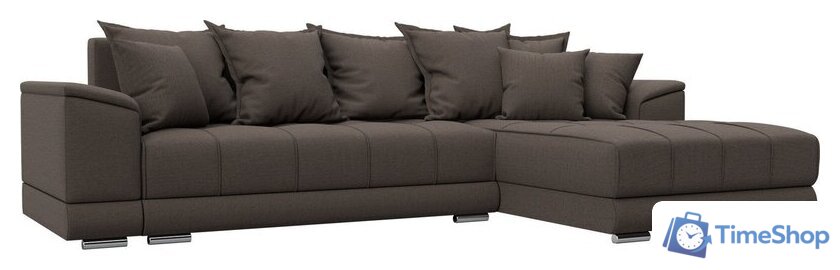 Угловой диван Лига диванов НордСтар правый 122928 (рогожка амур коричневый) - Изображение №1 — Интернет-магазин Time-Shop