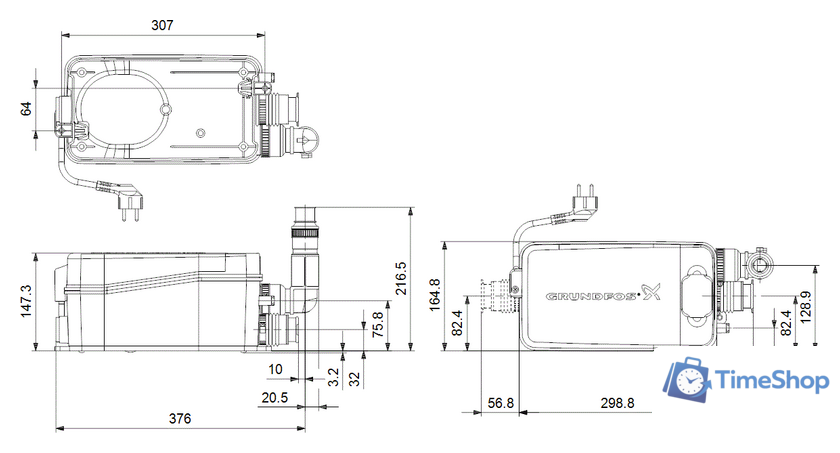 Канализационная установка Grundfos Sololift2 D-2 - Изображение №2 — Интернет-магазин Time-Shop