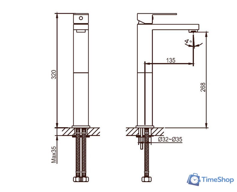 Смеситель Ahti Kotka KO202001 - Изображение №2 — Интернет-магазин Time-Shop