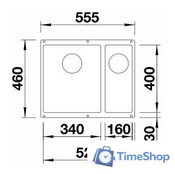 Кухонная мойка Blanco Subline 340/160-U 525985 (правая, черный) - Изображение №2 — Интернет-магазин Time-Shop