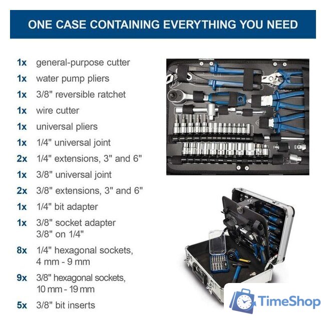 Универсальный набор инструментов Scheppach TB150 5909306900 (101 предмет) - Изображение №3 — Интернет-магазин Time-Shop