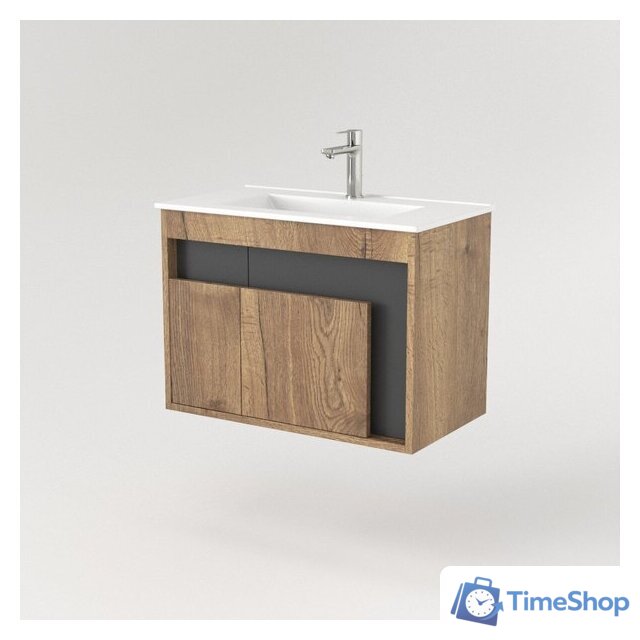  Дабер Тумба под умывальник 016 WeltWasser Deilbach 7517-70 Т16.7W.0.22 (дуб галифакс/серый) - Изображение №3 — Интернет-магазин Time-Shop