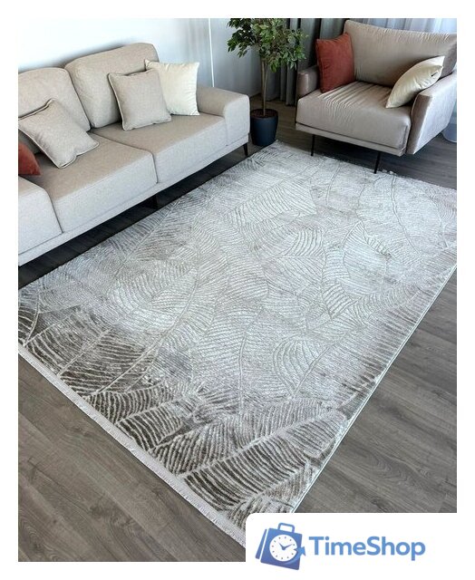 Ковер для жилой комнаты Radjab Carpet Марсель NP 425 Прямоугольник 11610RK (3x5, Cream/Vizon) - Изображение №6 — Интернет-магазин Time-Shop
