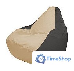 Кресло-мешок Flagman Груша Супер Мега 4XL Г5.1-134 (светло-бежевый/тёмно-серый) - Изображение №1 — Интернет-магазин Time-Shop