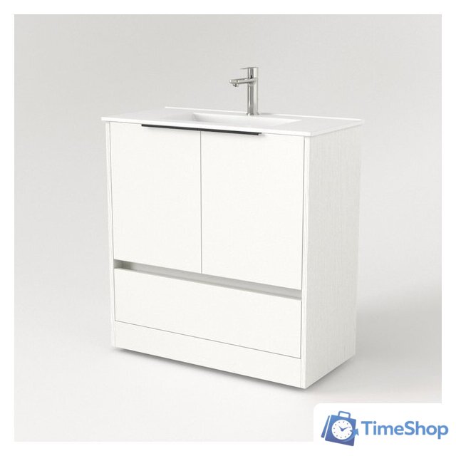  Дабер Тумба под умывальник 017 WeltWasser Deilbach 7517-80 Т17.8W.0.5Ч (белый древесный/ручка черная) - Изображение №2 — Интернет-магазин Time-Shop