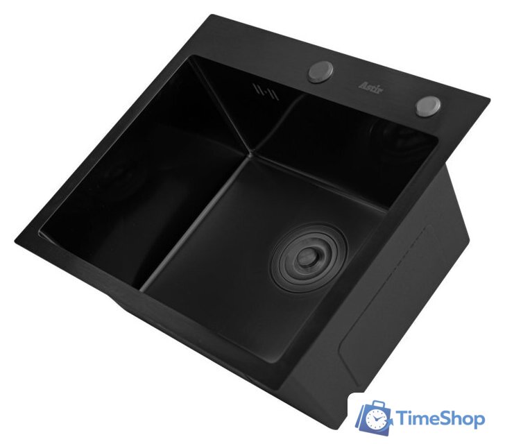 Кухонная мойка Astir PVD Black 50x44B (с сифоном, дозатором и коландером) - Изображение №7 — Интернет-магазин Time-Shop