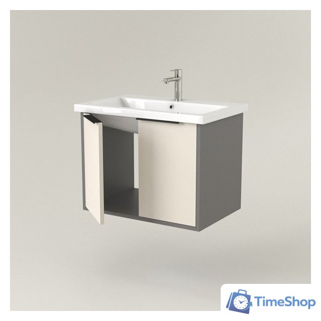  Дабер Тумба под умывальник 018 Тобага/Эридан/Артвин 60 Т18.6Т.0.19Ч (бежевый/серый/ручка черный) - Изображение №2 — Интернет-магазин Time-Shop