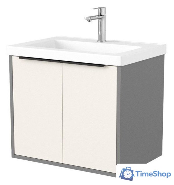  Дабер Тумба под умывальник 018 Тобага/Эридан/Артвин 60 Т18.6Т.0.19Ч (бежевый/серый/ручка черный) - Изображение №1 — Интернет-магазин Time-Shop