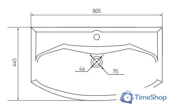 Умывальник Акватон Смайл 80 81x45 [1WH207783] - Изображение №2 — Интернет-магазин Time-Shop