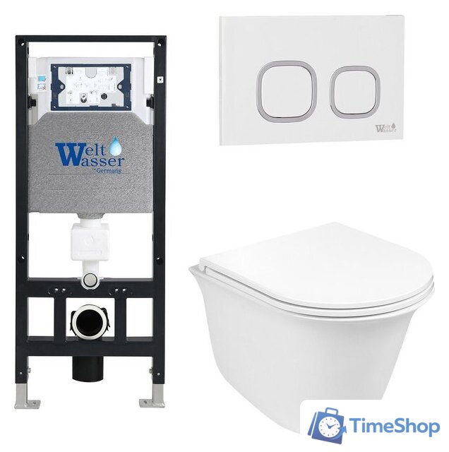 Унитаз подвесной WeltWasser Amberg 506 + Telbach 004 GL-WT + Amberg RD-WT - Изображение №1 — Интернет-магазин Time-Shop