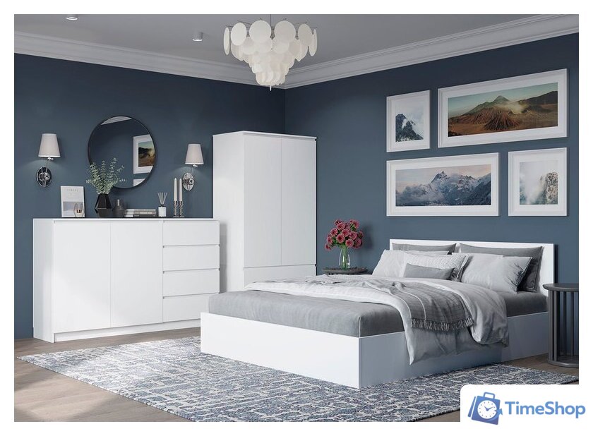 Кровать ДСВ Мори КРМ 1600.1 (белый) - Изображение №4 — Интернет-магазин Time-Shop