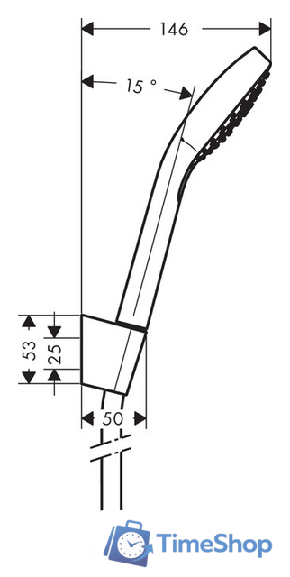 Душевой гарнитур  Hansgrohe Croma Select E Vario 26425400 - Изображение №12 — Интернет-магазин Time-Shop