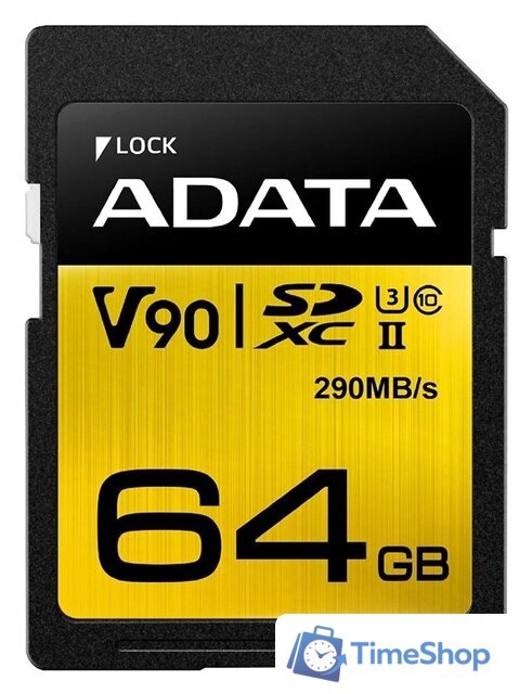 Карта памяти ADATA Premier ONE ASDX64GUII3CL10-C SDXC 64GB - Изображение №1 — Интернет-магазин Time-Shop