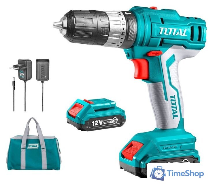 Ударная дрель-шуруповерт Total TIDLI1222 (с 2-мя АКБ, сумка) - Изображение №1 — Интернет-магазин Time-Shop